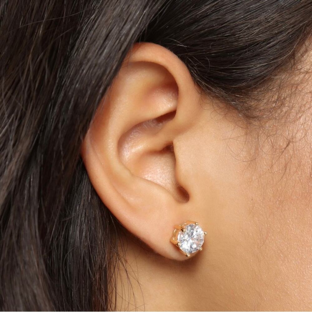 Fashion Nova Found Me A Stud Gold Rhinestone Earrings NWT
